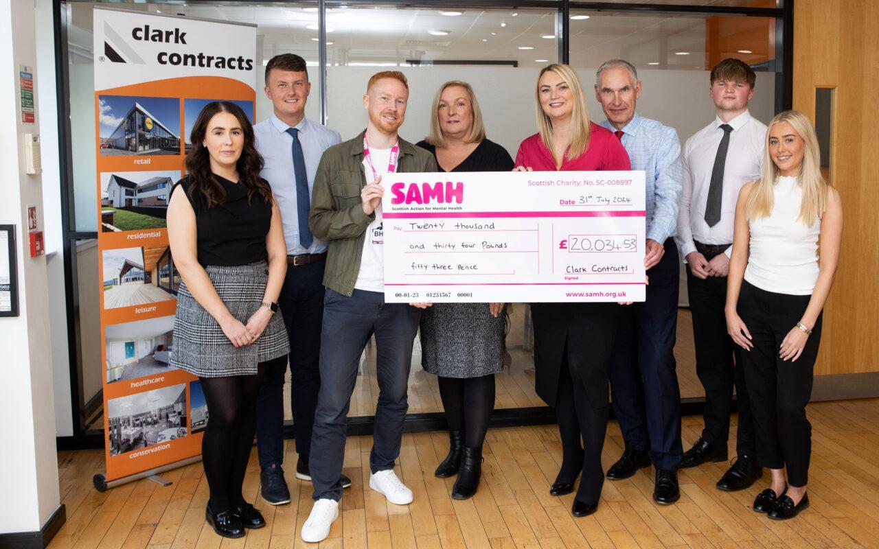 Clark Contracts celebrate fundraising milestone for SAMH