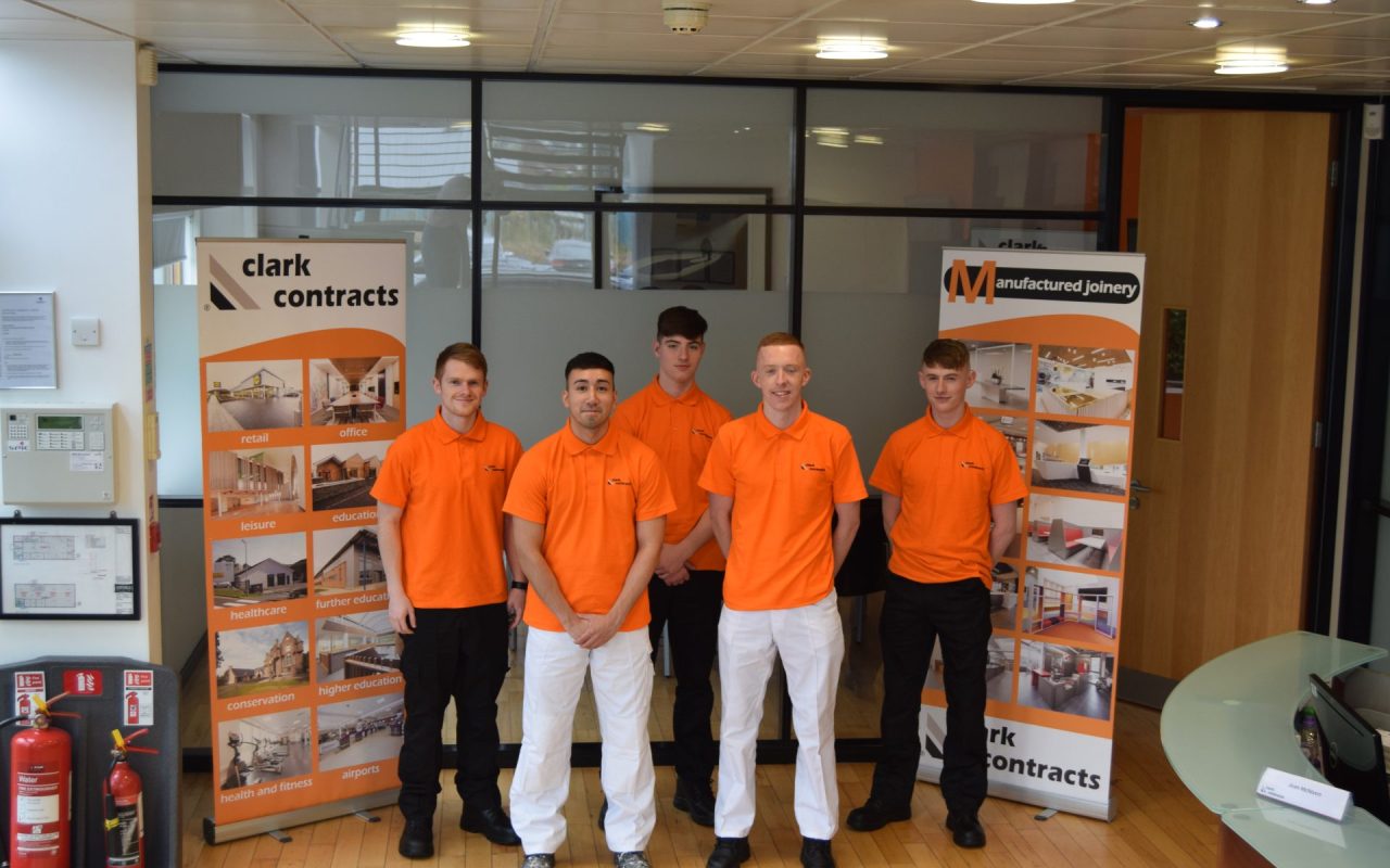 Five new apprentices begin their careers at Clark Contracts