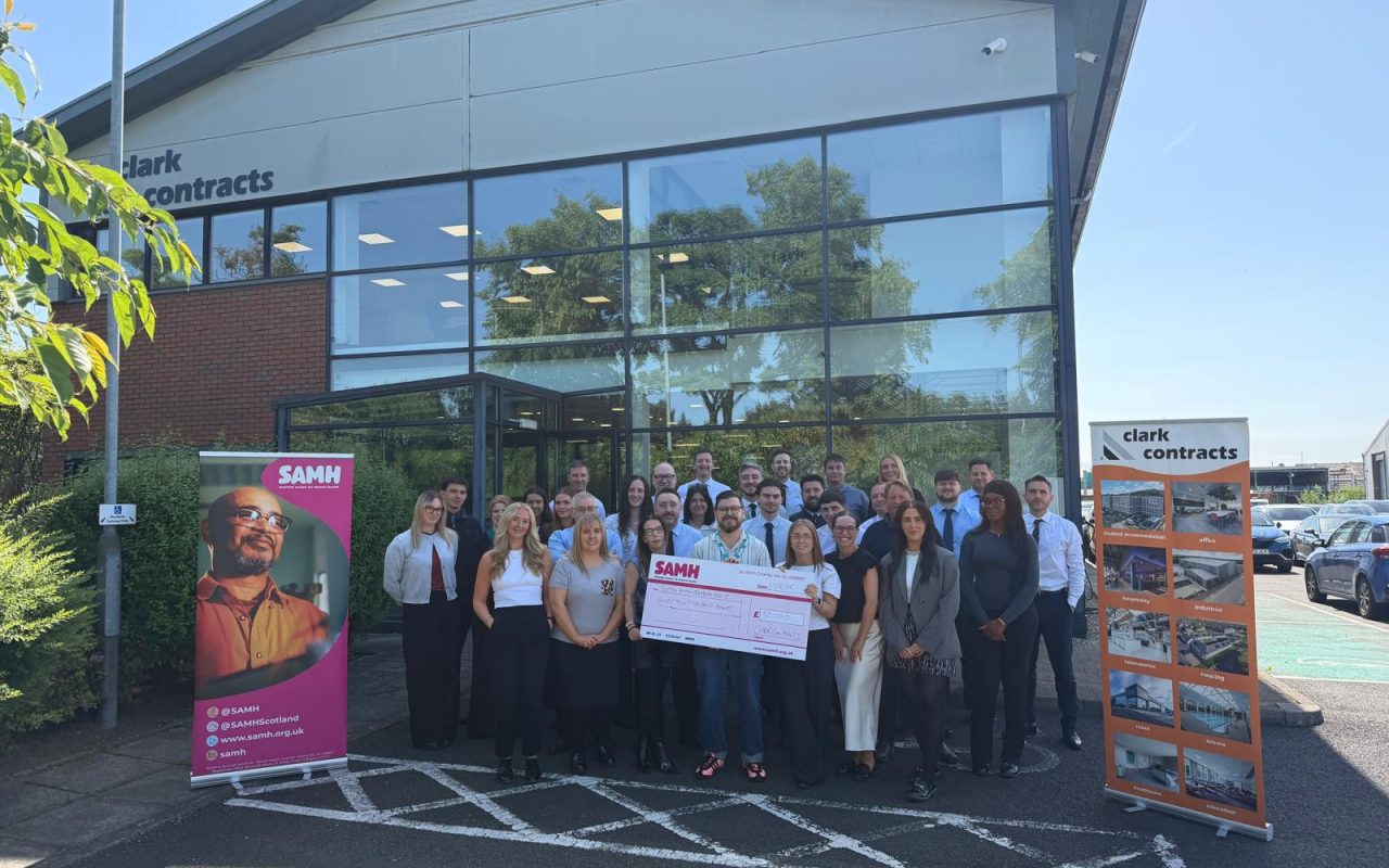 Clark Contracts reaches £30k milestone supporting mental health across Scotland